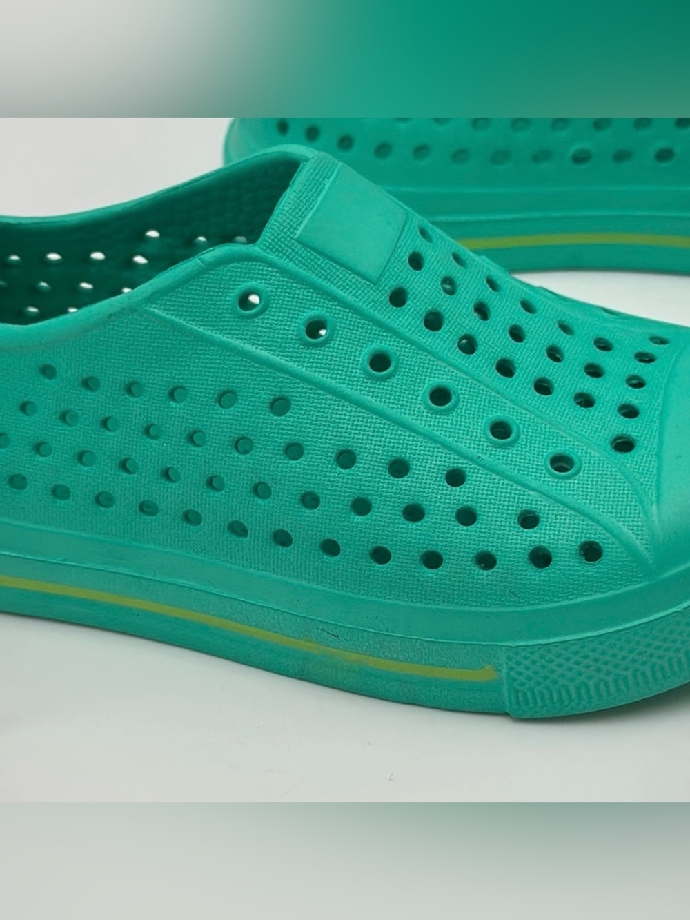 Aqua Teal Slip-On Perforated Rubber Shoe